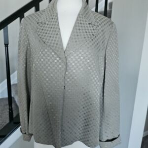 Jones New York Woman Textured Light Olive Blazer/Jacket (Size 16W)